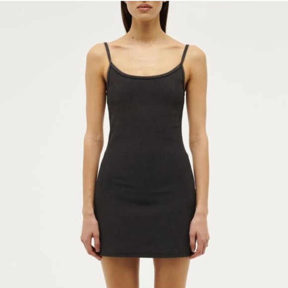P.E NATION Actualise Ribbed Mini Dress in Washed Black, S NWT - Picture 1 of 12